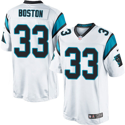 Men's Limited Tre Boston Nike Jersey White Road - #33 NFL Carolina Panthers